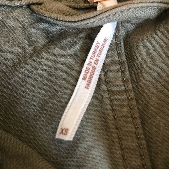 FREE PEOPLE MOONCHILD DISTRESSED OVERSIZE MOSS GREEN JACKET XS - Picture 12 of 12